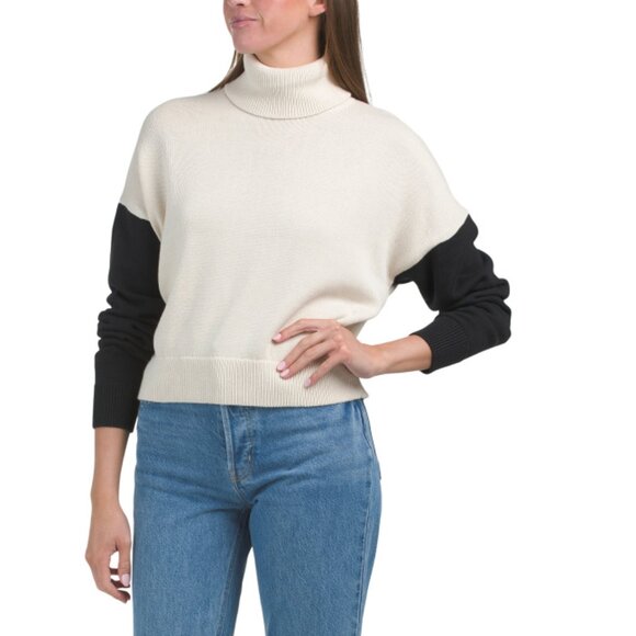 THREADS 4 THOUGHT Tapioca Avery Color Block Turtleneck Sweater - Picture 1 of 2